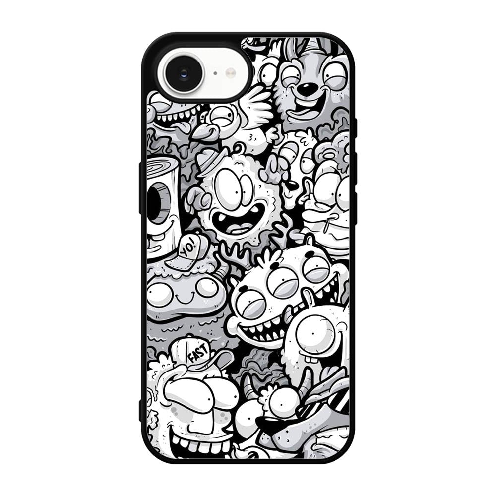 Doodle Art Cartoon iPhone 17e Case