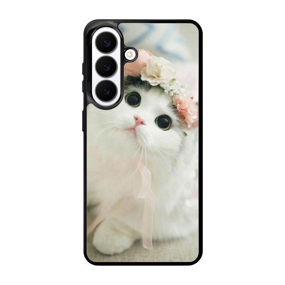 White Cat Samsung Galaxy S26 Plus Case QC5735