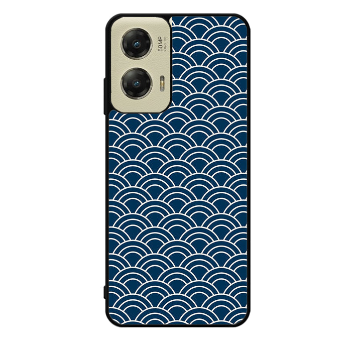 Japanese Gold Cloud Wave Indigo Pattern Motorola Moto G Stylus 5G 2024 Case OV5321