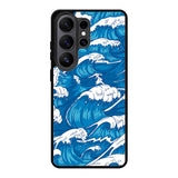 storm waves seamless pattern raging ocean water sea Samsung Galaxy S26 Ultra Case QC2355