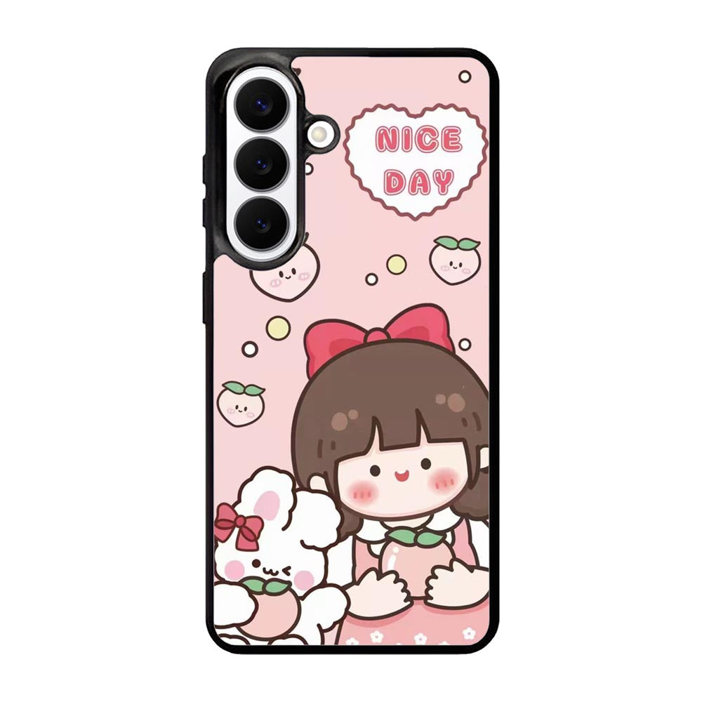 Peach Cute Nice Day Samsung Galaxy S26 Plus Case OV11224