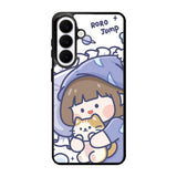 Cute Sleeping with the cat Samsung Galaxy S26 Case OV11213