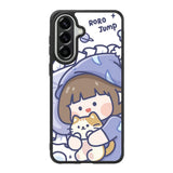 Cute Sleeping with the cat Samsung Galaxy A37 Case OV11213