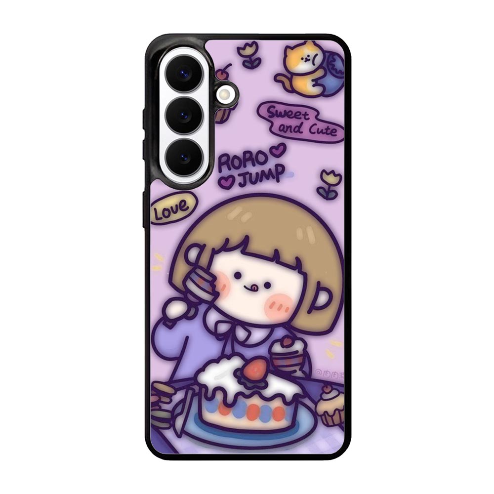 Cute Roro Jump Eat the Sweet Cake Samsung Galaxy S26 Plus Case OV11210