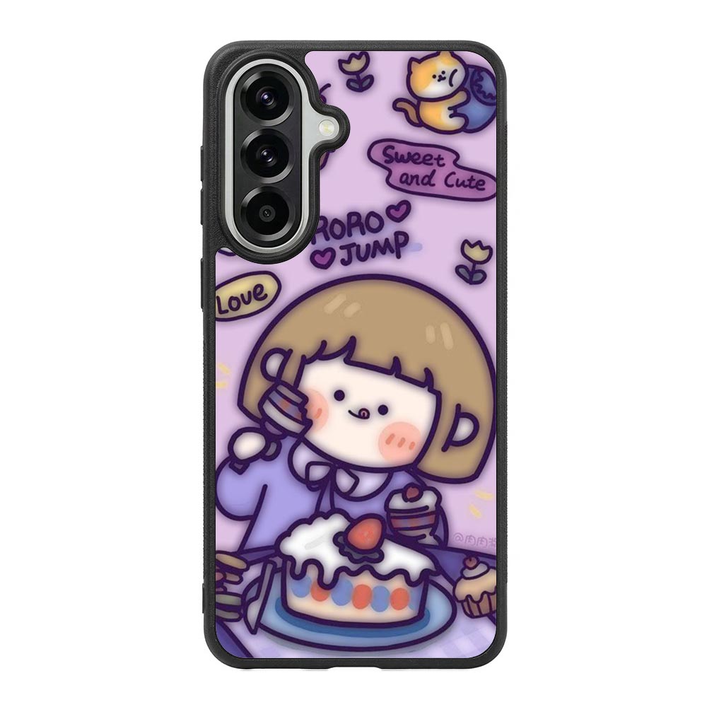 Cute Roro Jump Eat the Sweet Cake Samsung Galaxy A37 Case OV11210