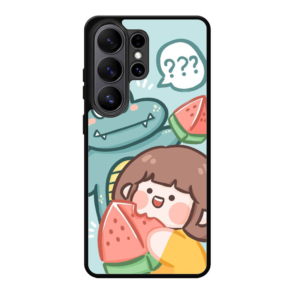 Cute Eat Watermelon Samsung Galaxy S26 Ultra Case OV11203