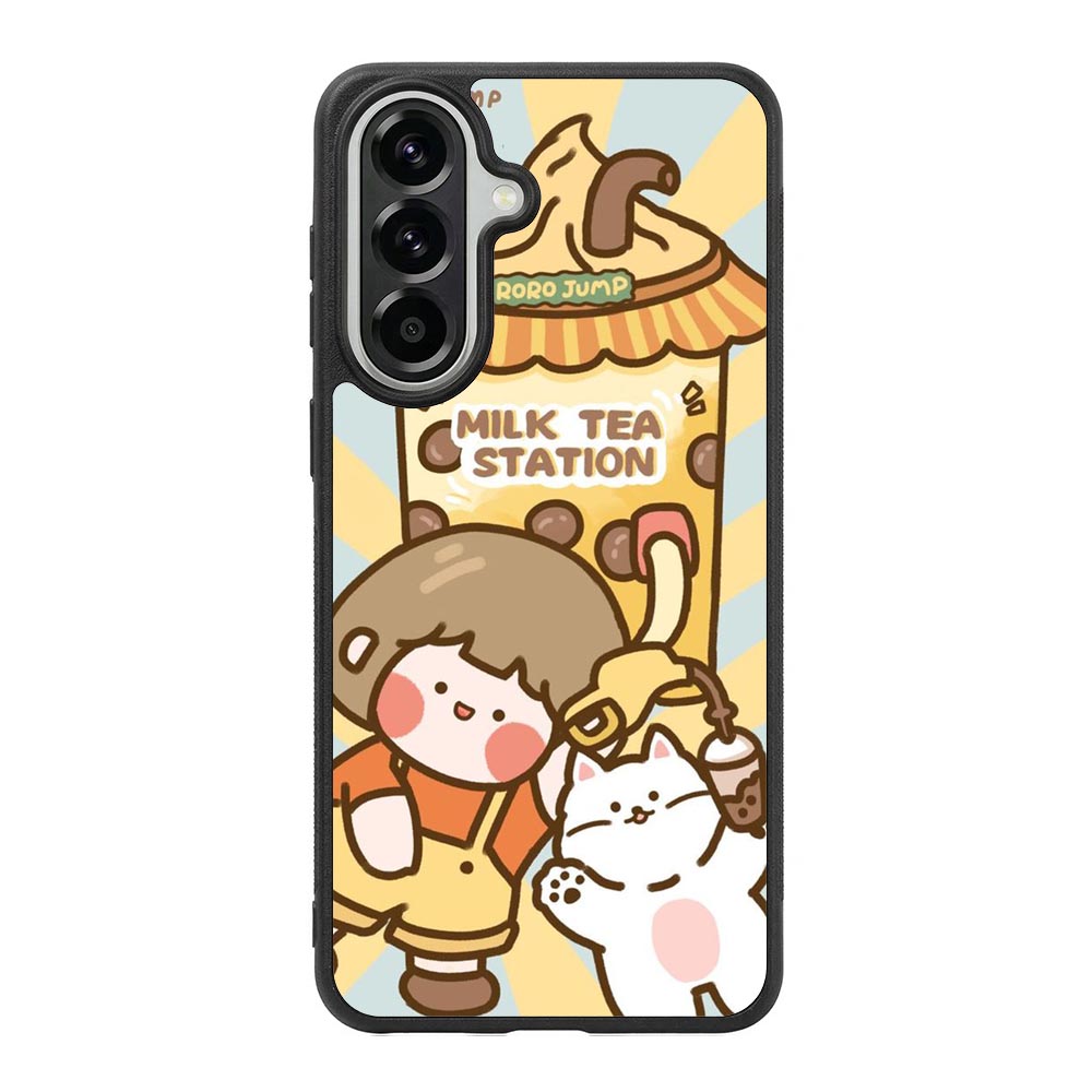 Cute Roro Jump Milk Tea Station Samsung Galaxy A37 Case OV11212