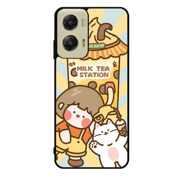 Cute Roro Jump Milk Tea Station Motorola Moto G Stylus 5G 2024 Case OV11212