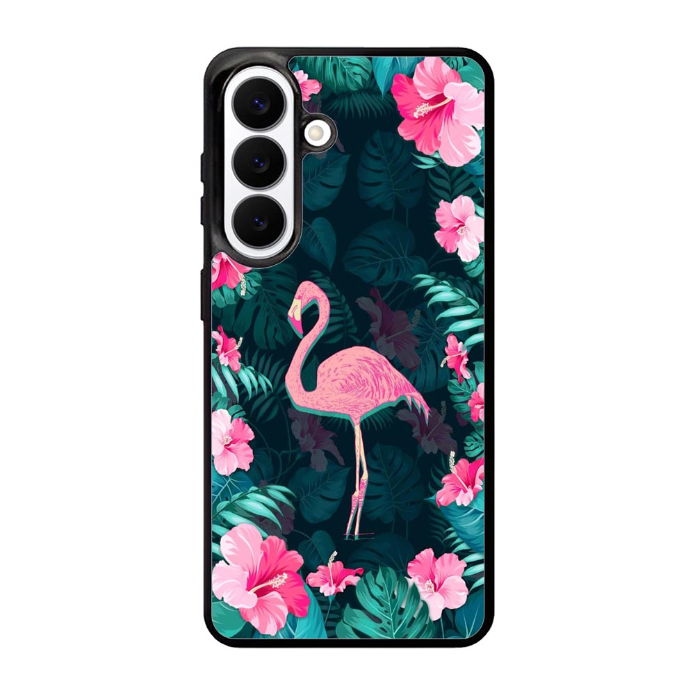 Flamingo And Flowers Samsung Galaxy S26 Plus Case
