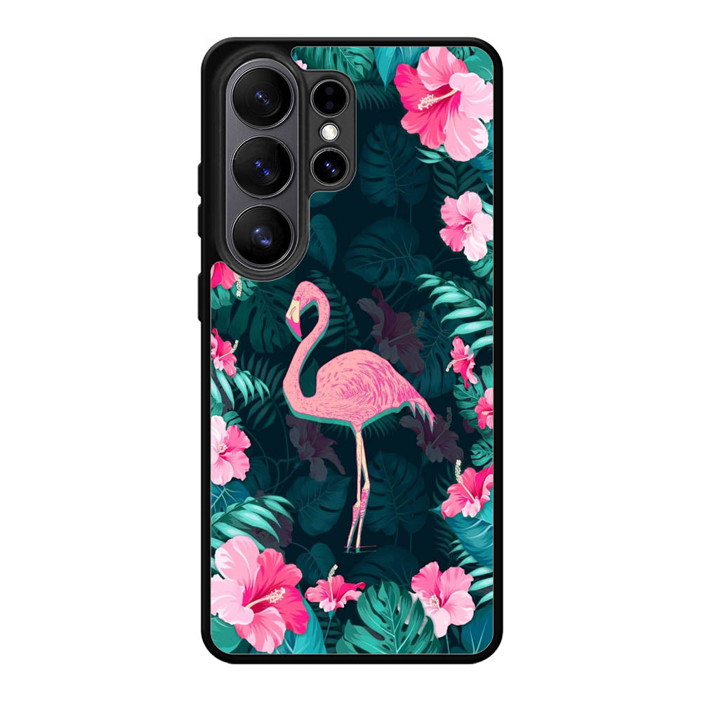 Flamingo And Flowers Samsung Galaxy S26 Ultra Case