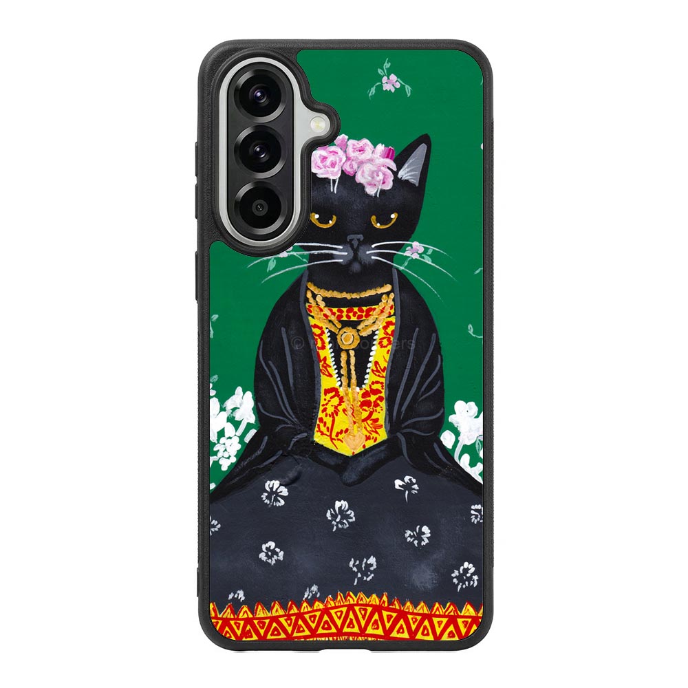 Frida Catlo Floral Black Cat Samsung Galaxy A37 Case OV1215