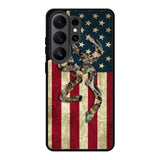 Browning Deer Real Tree Camo USA Flag Samsung Galaxy S26 Ultra Case
