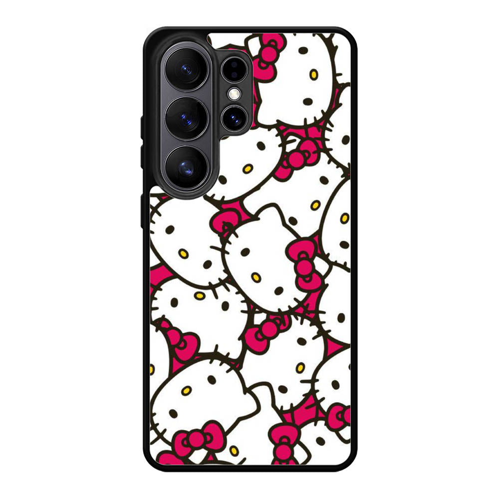 Hello Kitty Face Pattern Samsung Galaxy S26 Ultra Case