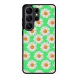 Flowers Pattern Green Samsung Galaxy S26 Ultra Case QC4924
