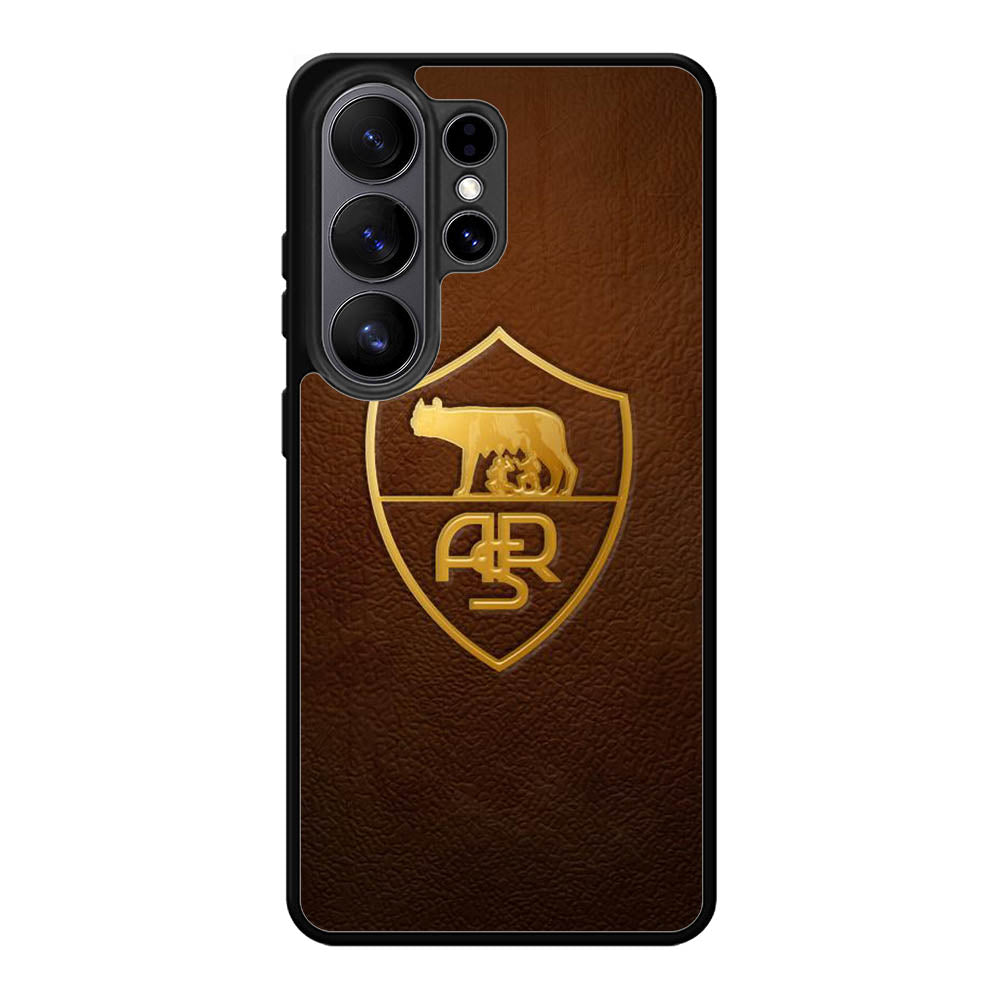 AS Roma Leather Logo Soccer Samsung Galaxy S26 Ultra Case QC1821