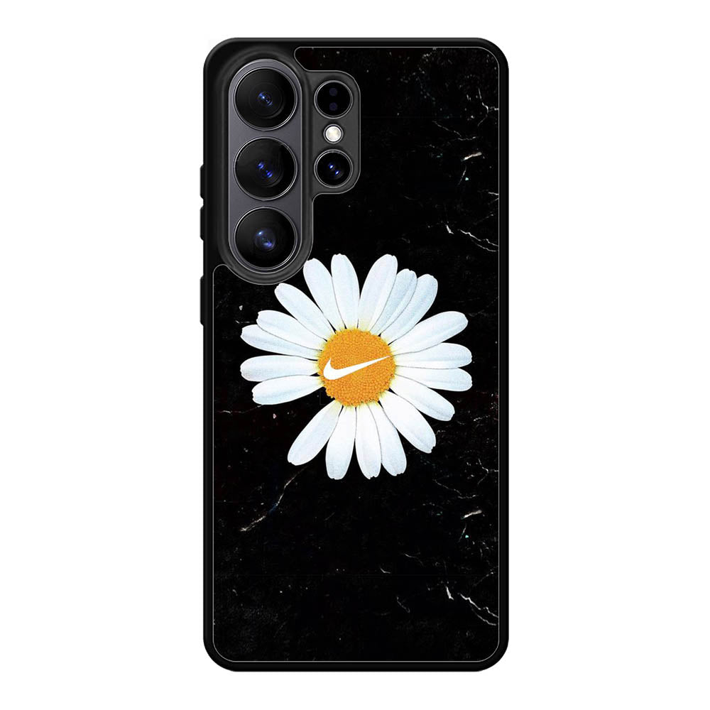 Black Marble Daisy Samsung Galaxy S26 Ultra Case OV10653