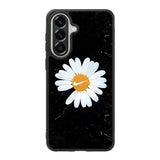 Black Marble Daisy Samsung Galaxy A37 Case OV10653