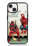 Funny Spiderman and Deadpool iPhone 14 Plus Case