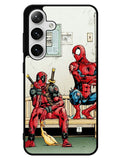 Funny Spiderman and Deadpool Samsung Galaxy S25 5G Case