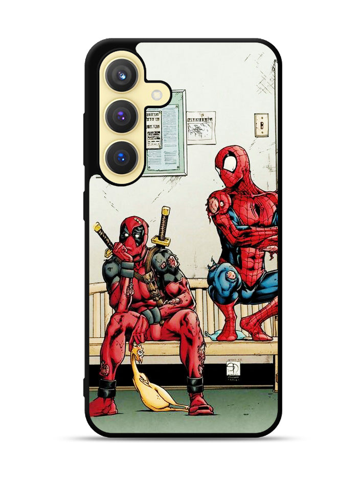Funny Spiderman and Deadpool Samsung Galaxy S25 Plus 5G , Samsung Galaxy S25+ 5G Case
