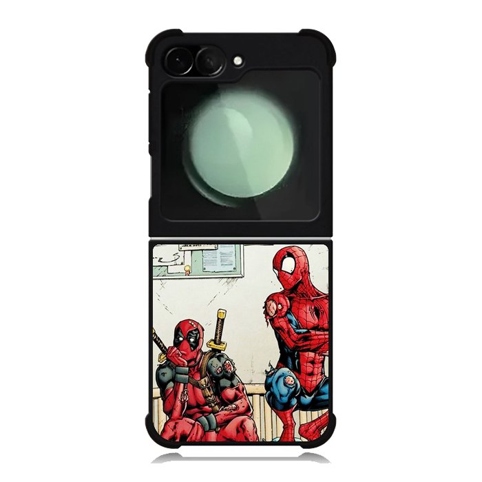 Funny Spiderman and Deadpool Samsung Galaxy Z Flip 6 Case