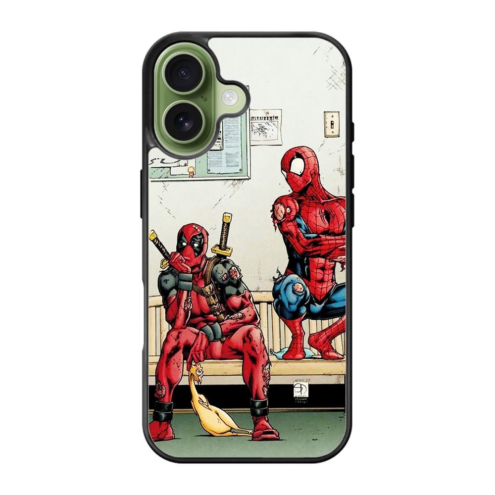 Funny Spiderman and Deadpool iPhone 17 Case