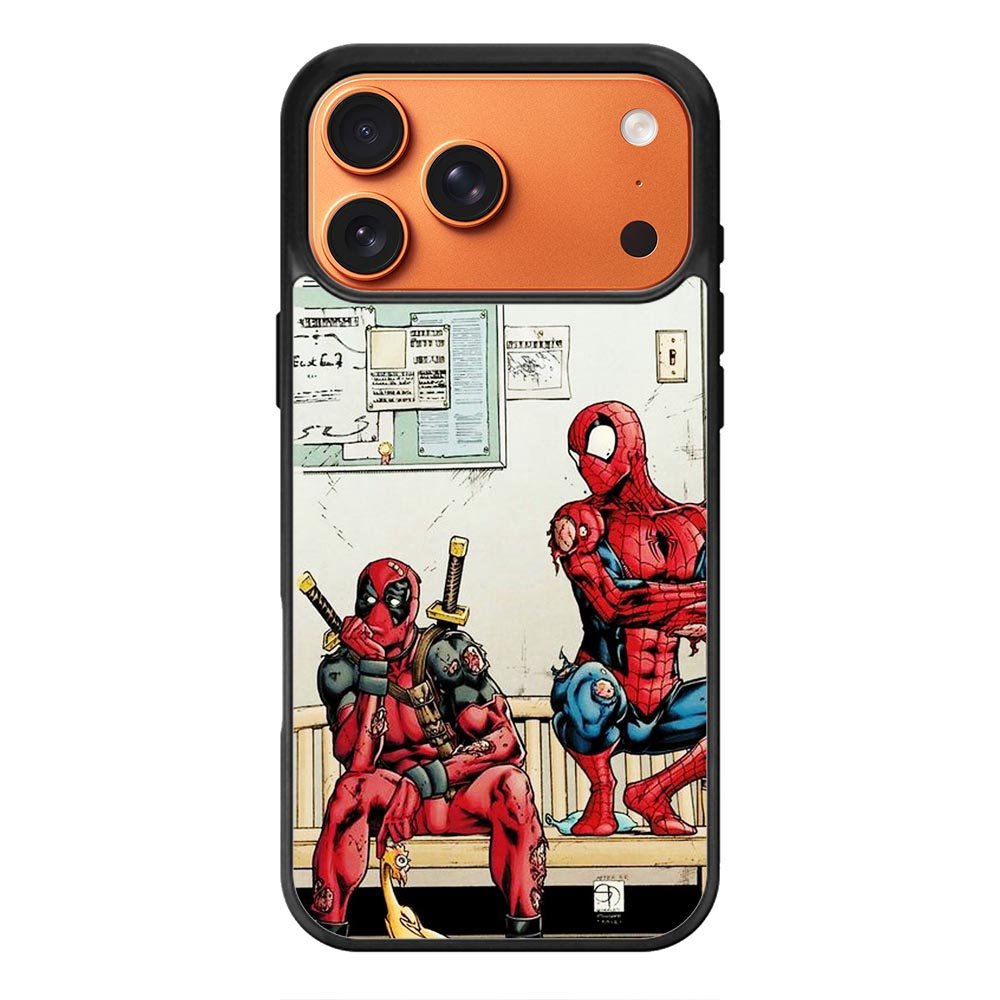 Funny Spiderman and Deadpool iPhone 17 Pro Case