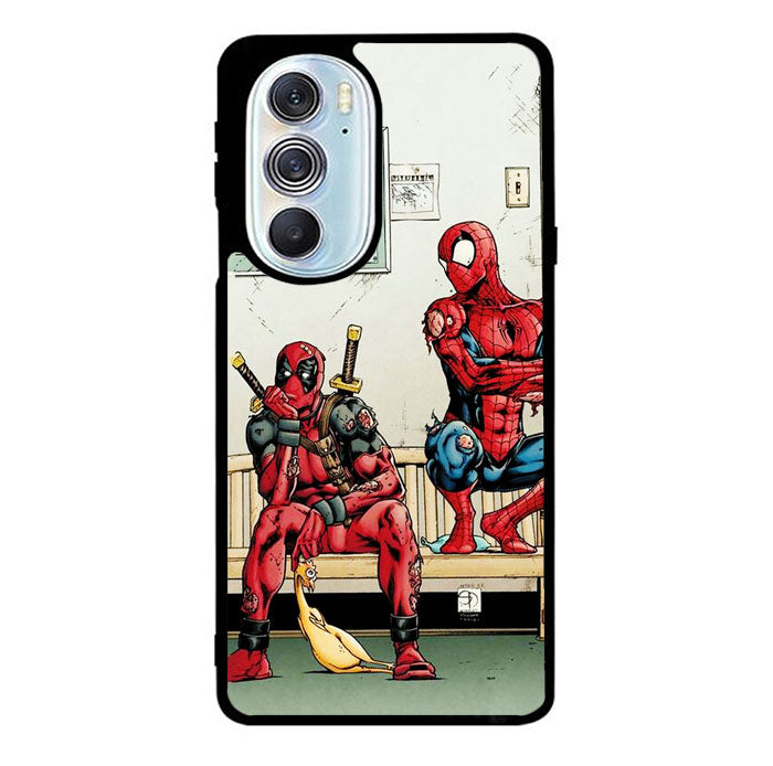 Funny Spiderman and Deadpool Motorola Moto Edge 2022 Case