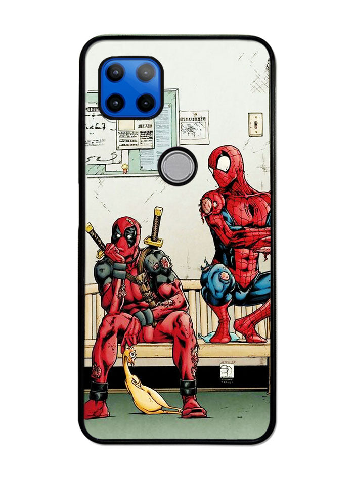 Funny Spiderman and Deadpool Motorola Moto G 5G Case , Moto One 5G Ace Case