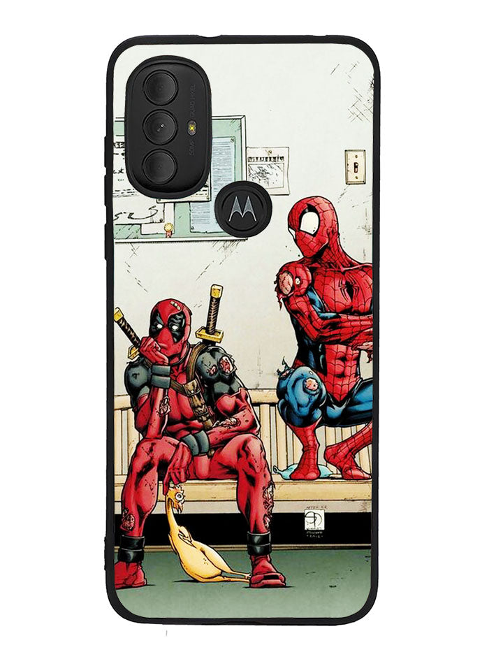 Funny Spiderman and Deadpool Motorola Moto G Pure 2021 , Moto G Power 2022 Case