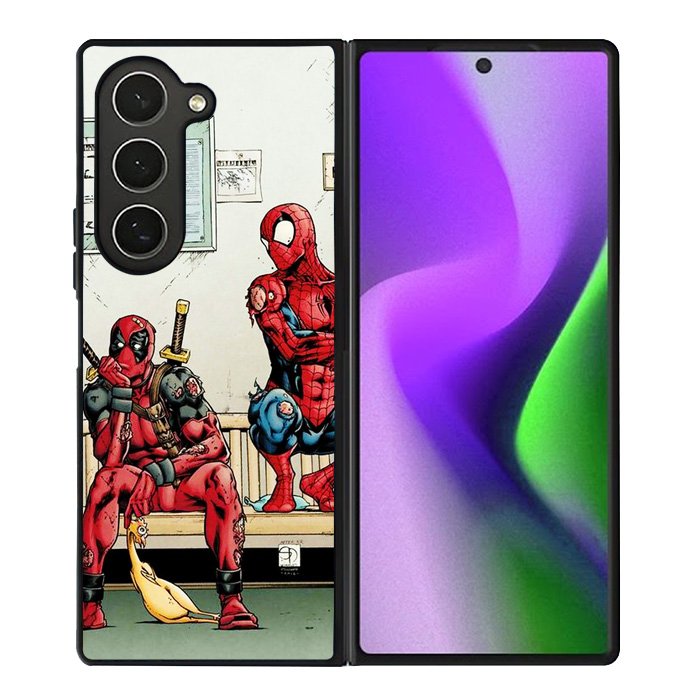 Funny Spiderman and Deadpool Samsung Galaxy Z Fold 6 Case