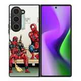 Funny Spiderman and Deadpool Samsung Galaxy Z Fold 6 Case