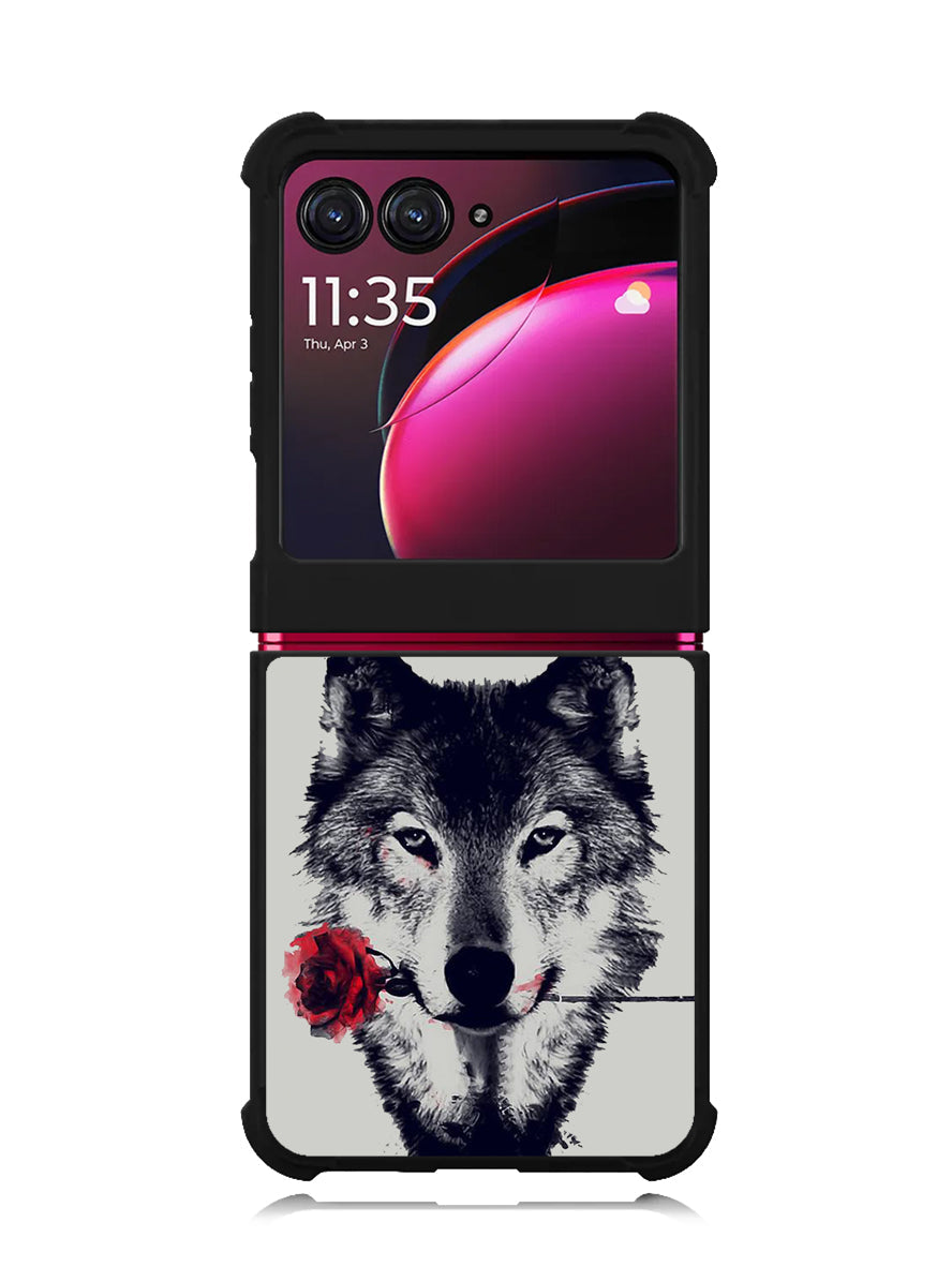 Wolf Rose Motorola Moto Razr Plus 2023 , Moto Razr+ 2023 Case OV1878