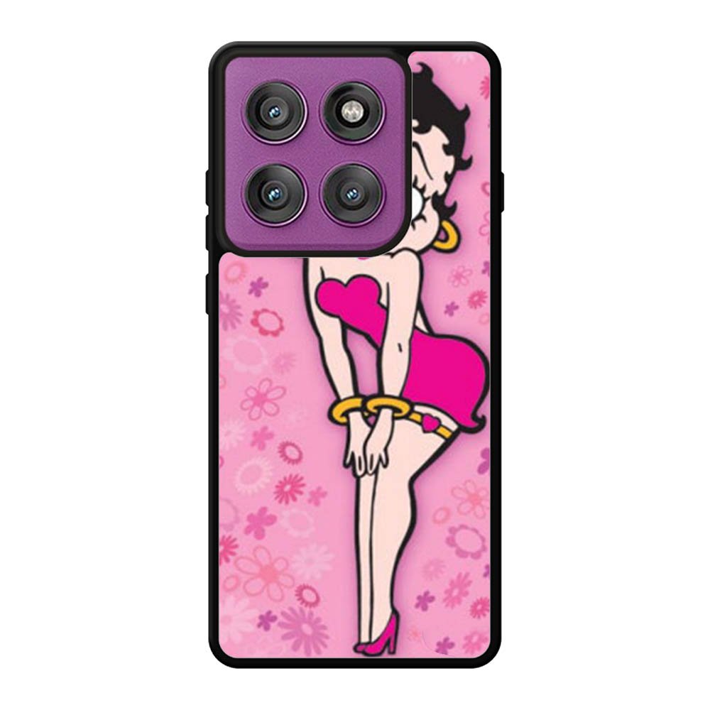Betty Boop Pink Background flowers Motorola Moto Edge 60 Pro Case