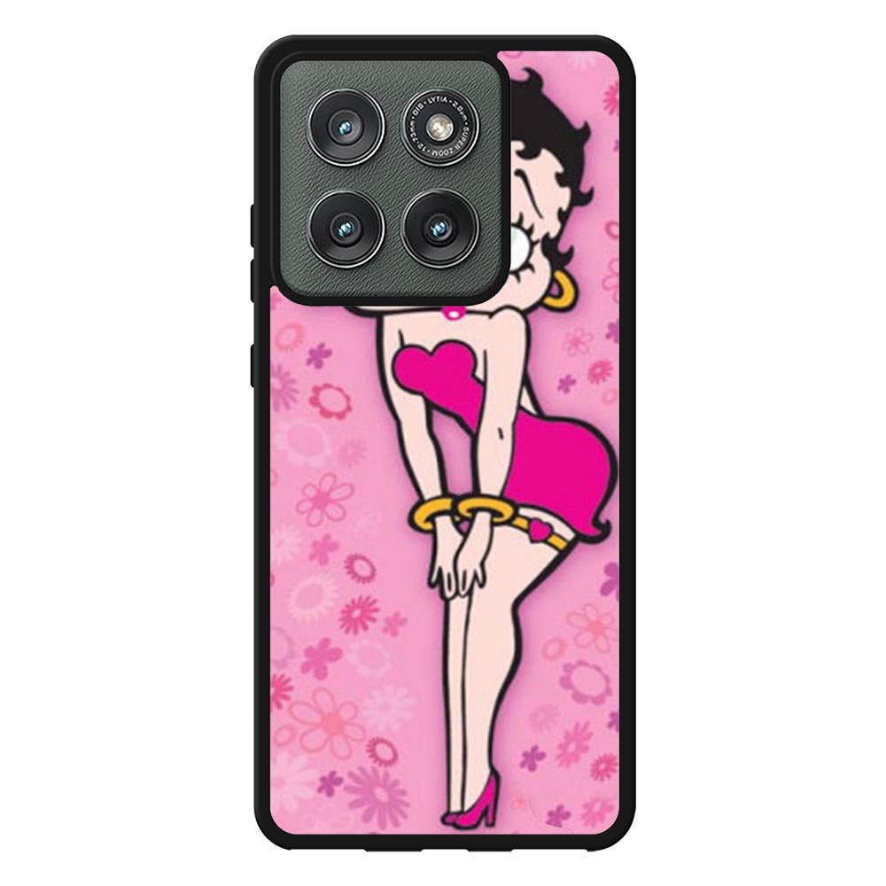 Betty Boop Pink Background flowers Motorola Moto Edge 2025 Case