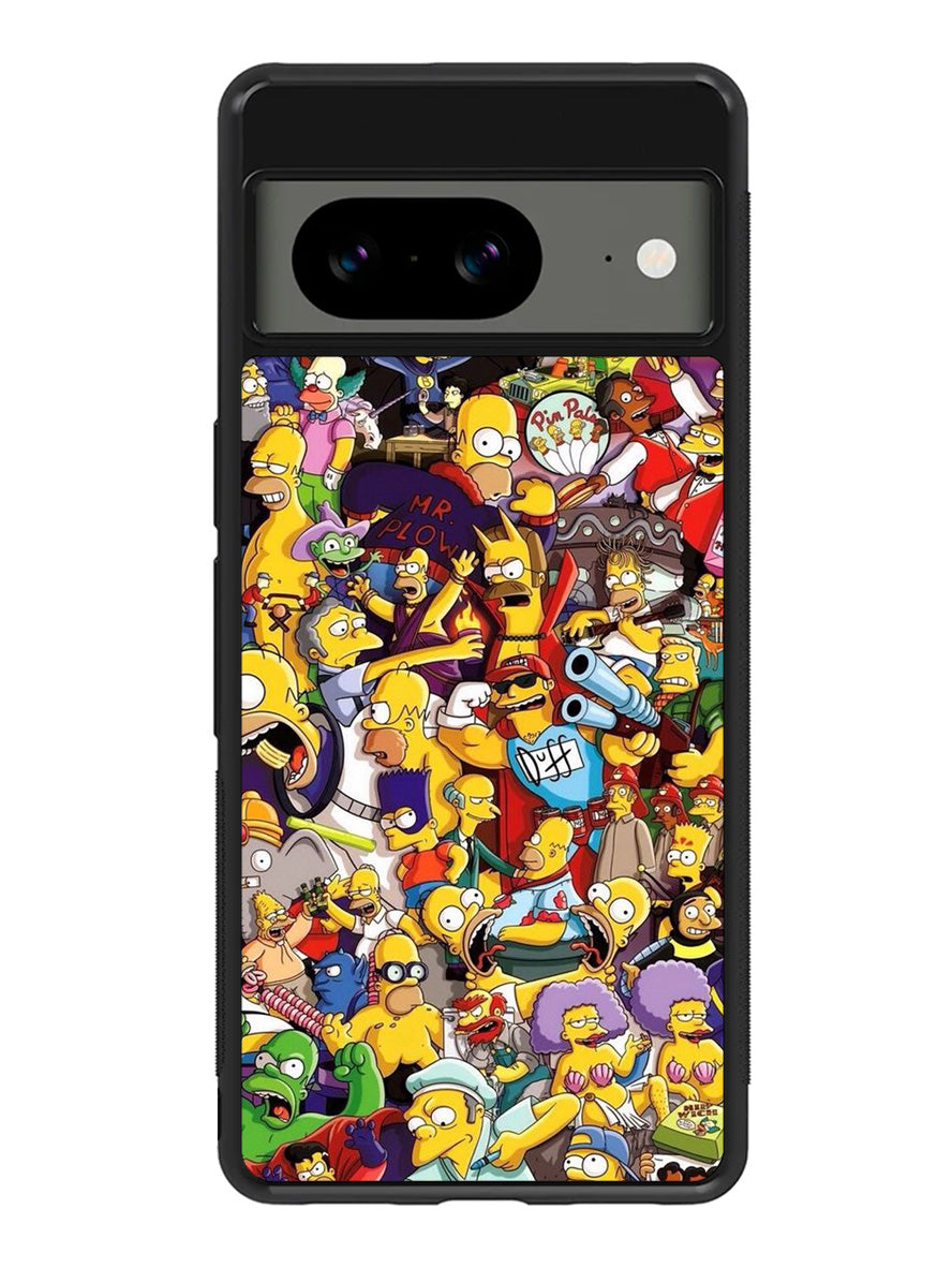 Doodle Simpsons Family Google Pixel 8 Case QC4735