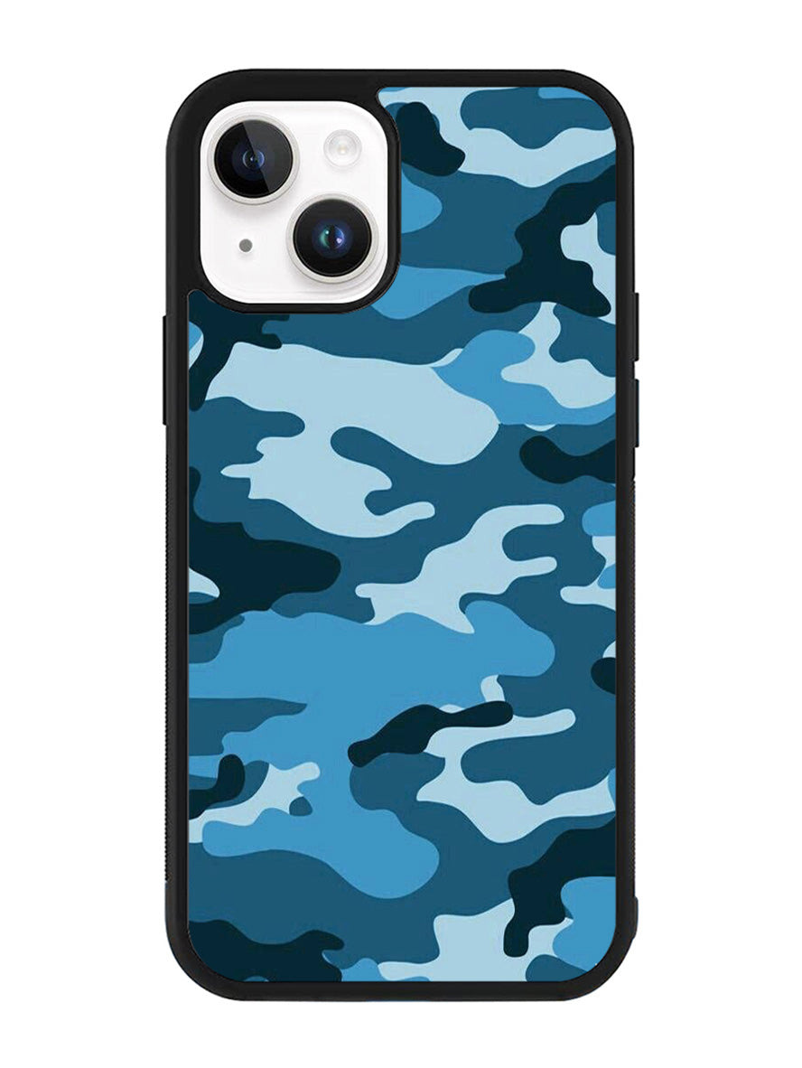 Camouflage Blue iPhone 14 Plus Case QC4382