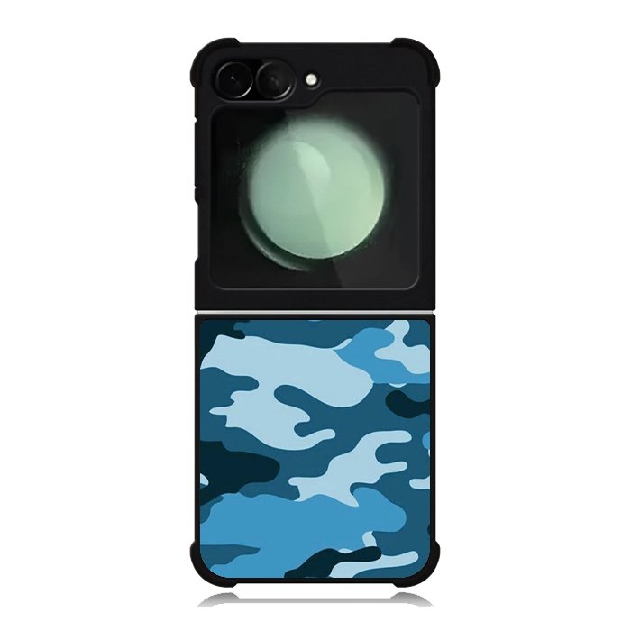 Camouflage Blue Samsung Galaxy Z Flip 6 5G 2024 Case OV4382