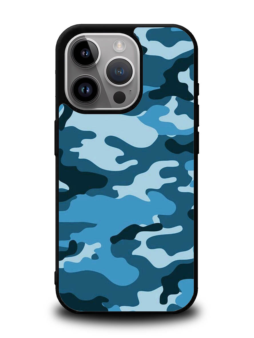 Camouflage Blue iPhone 16 Pro Case OV4382