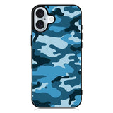 Camouflage Blue iPhone 16 Plus Case QC4382