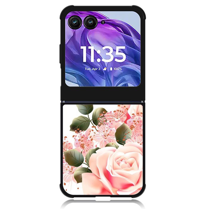 Flowers Pink Motorola Moto Razr Plus 2024 , Moto Razr+ 2024 Case