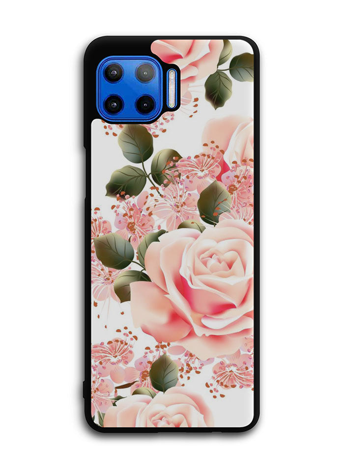 Flowers Pink Motorola Moto One 5G Case , Moto One 5G UW Case , Moto G 5G Plus Case