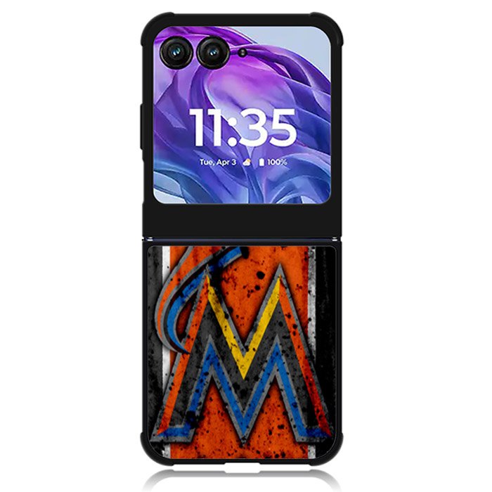 Miami Marlins Logo Motorola Moto Razr Plus 2024 , Moto Razr+ 2024 Case OV1914