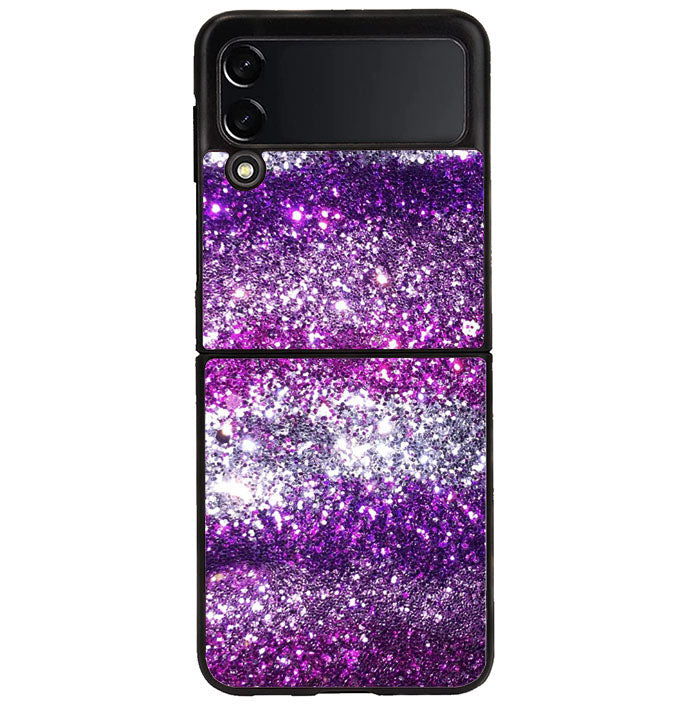 Pink Purple Silver Bling Sparkling Sparkles Samsung Galaxy Z Flip 4 5G 2022 Case