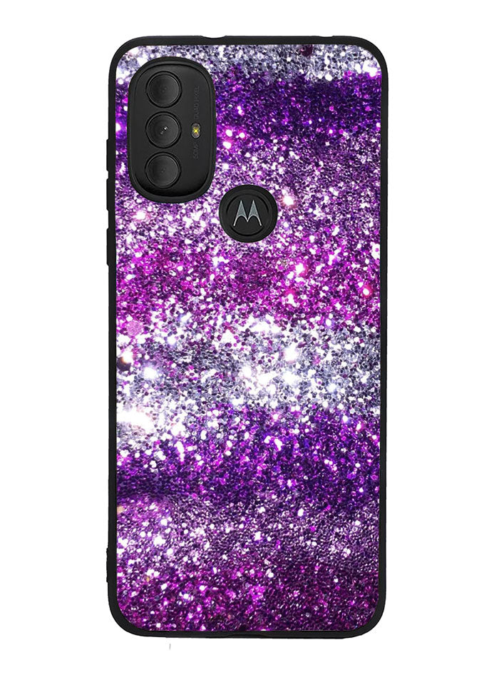 Pink Purple Silver Bling Sparkling Sparkles Motorola Moto G Pure 2021 , Moto G Power 2022 Case