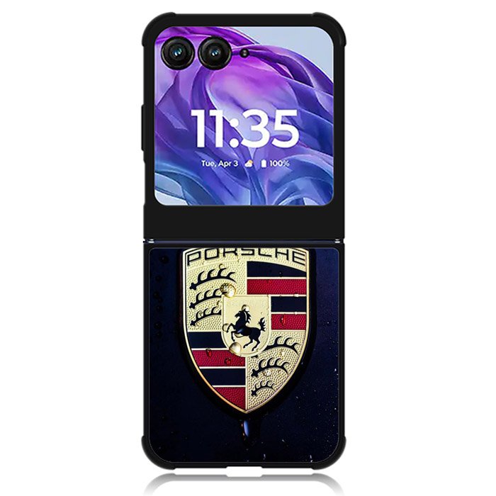 Porsche Logo Blue Background Motorola Moto Razr Plus 2024 , Moto Razr+ 2024 Case OV2844