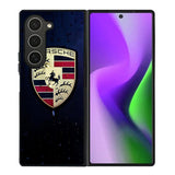 Porsche Logo Blue Background Samsung Galaxy Z Fold 6 5G 2024 Case OV2844