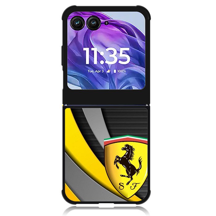 Yellow Ferrari Logo Motorola Moto Razr Plus 2024 , Moto Razr+ 2024 Case OV1921