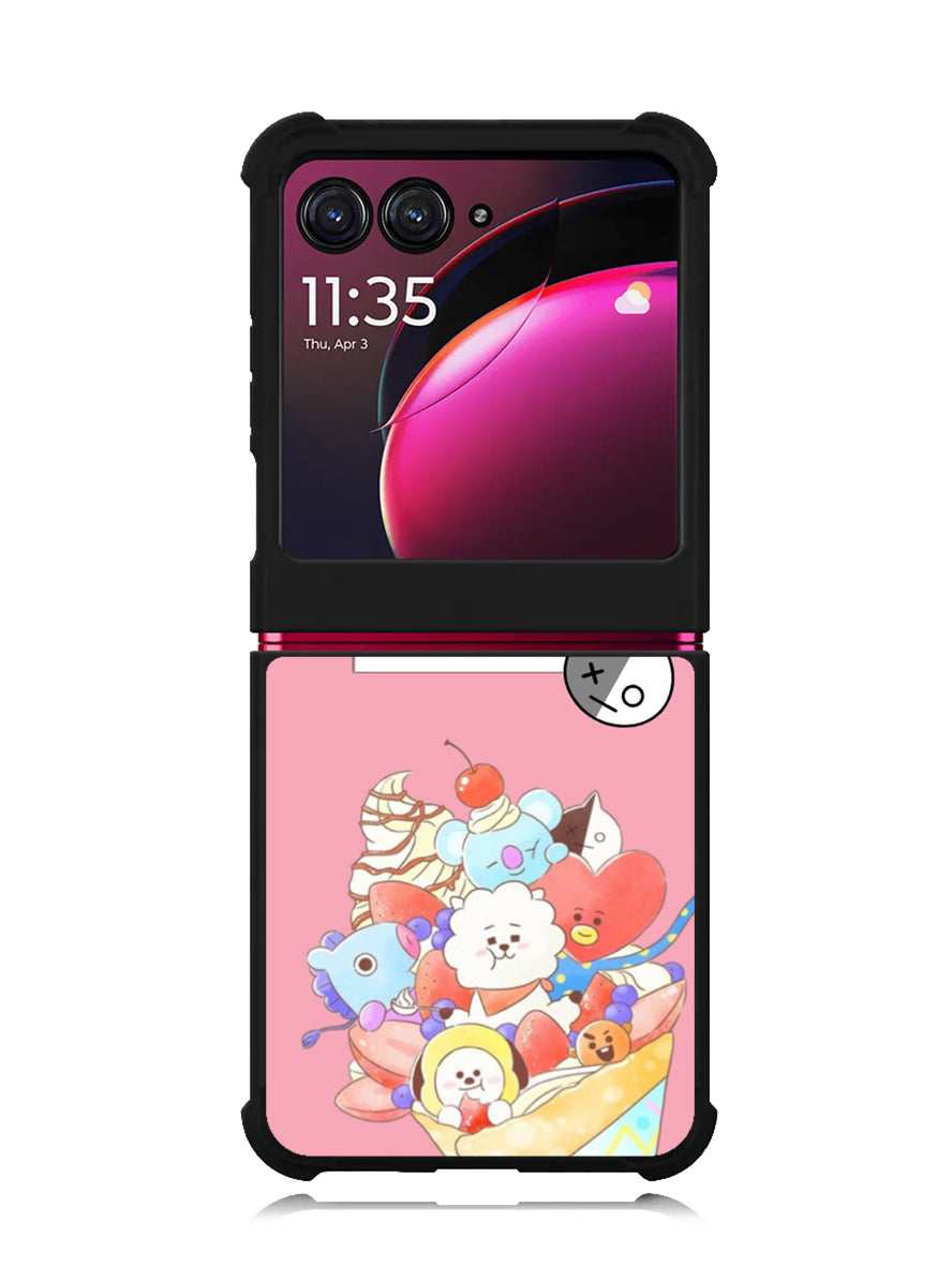 BTS BT21 Pink Cute Motorola Moto Razr Plus 2023 , Moto Razr+ 2023 Case OV4309