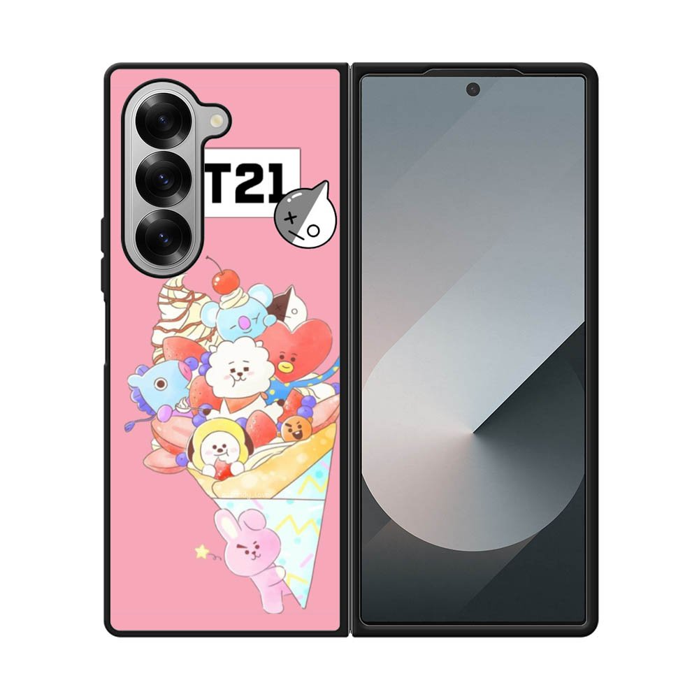 BTS BT21 Pink Cute Samsung Galaxy Z Fold 7 5G Case OV4309